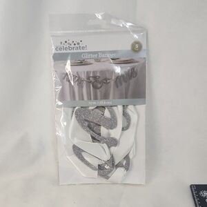 Source Unknown Celebrate Glitter Banner - Silver